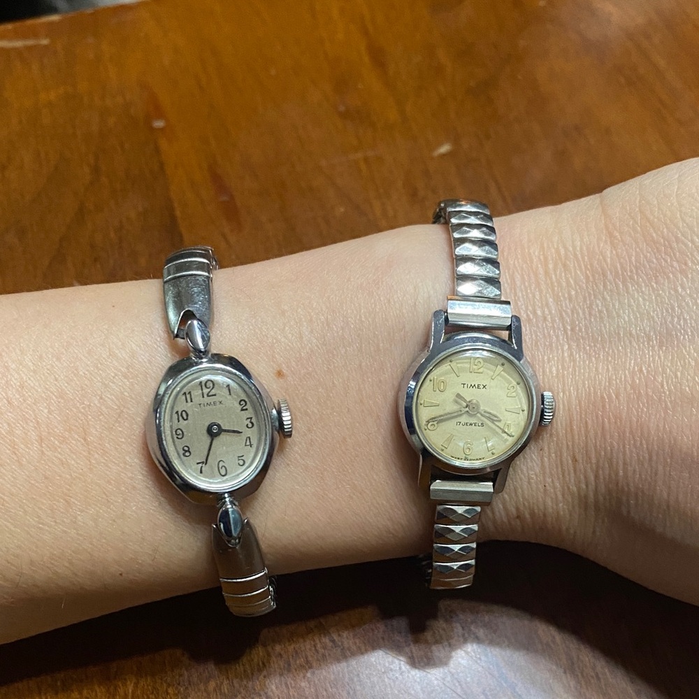 Timex Women's Silver Stainless Steel Vintage-Style Watch